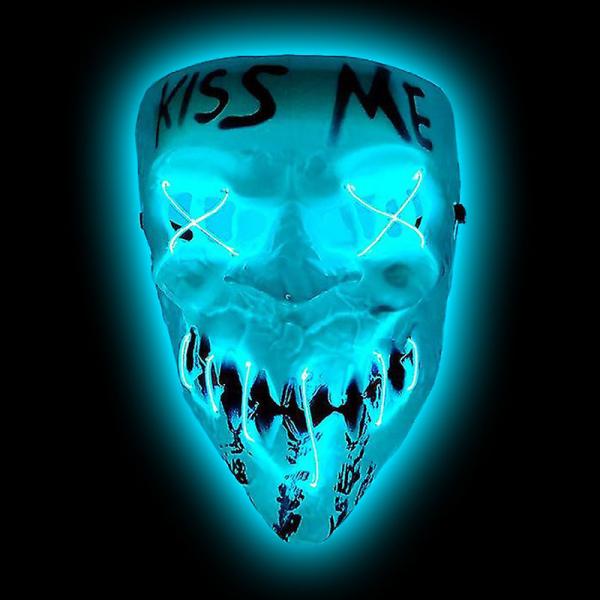 Kiss Me Maske LED Lysebl