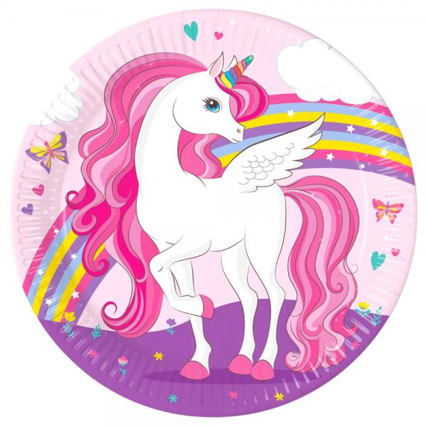 Unicorn Rainbow Papptallerkener