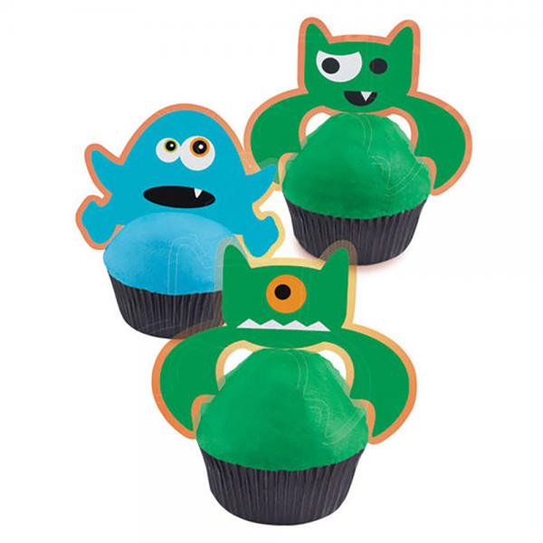 Halloween Monster Cupcake Pynt Sett