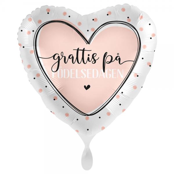 Grattis p Fdelsedagen Ballong Heart Birthday