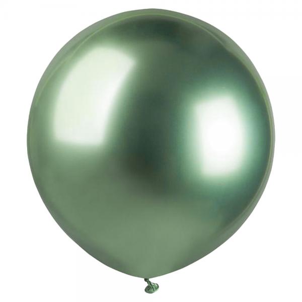 Store Runde Grnne Chrome Ballonger