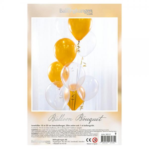 Ballongbukett Gull og Transparent