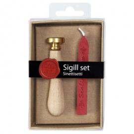 Segl med Stempel Sett God Jul