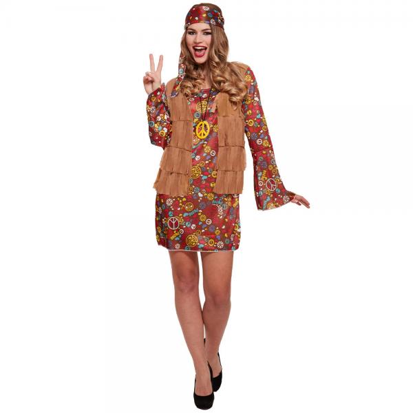 Groovy Hippie Kvinne Kostyme