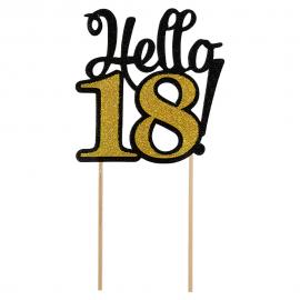 Hello 18 Kakepynt