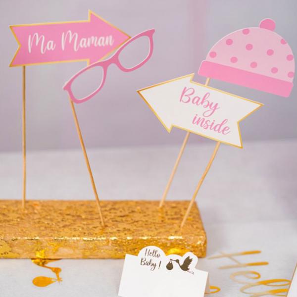 Baby Shower Girl Fotoprops 11-pakning