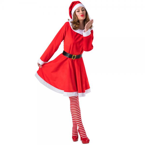 Deluxe Velour Mrs Santa Claus Kostyme