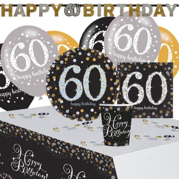 60-rs Bursdag Sparkling Celebration Kit 8 Pers