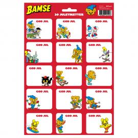 Juleetiketter Klistremerker Bamse