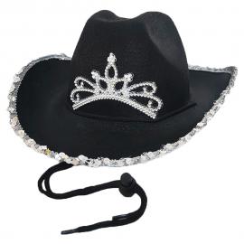 Cowboyhatt med Glitter Svart