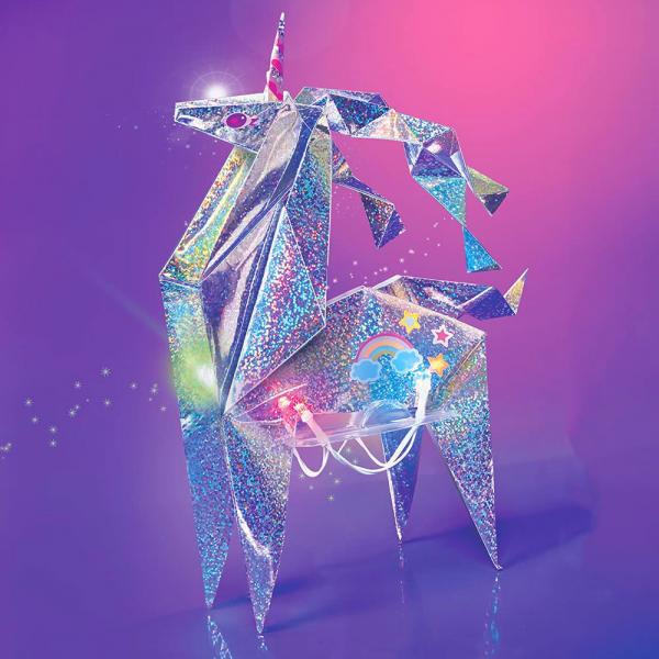 Holografisk Enhjrning Light Up Origami Sett