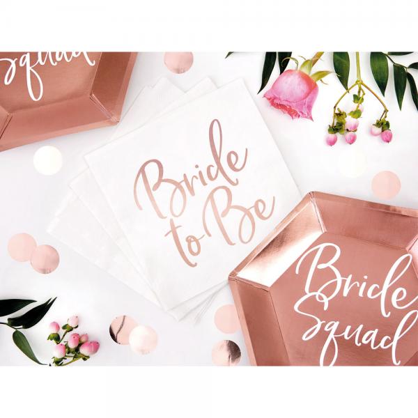 Bride To Be Servietter Metallic Rosegull