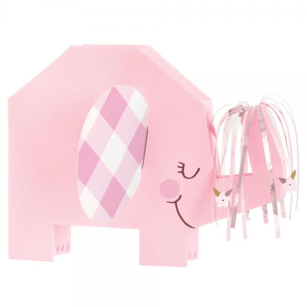 Babyshower Borddekorasjon Utvidbar Elefant Rosa