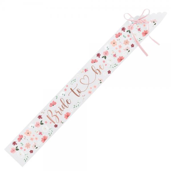 Bride to Be Sash med Blomster