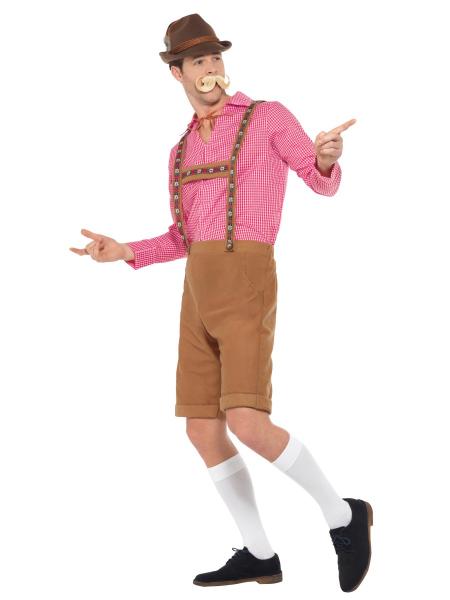 Oktoberfest Lederhosen Kostyme Lysebrunt