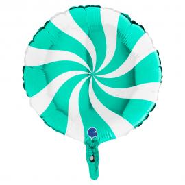 Folieballong Swirly Tiffany & Hvit