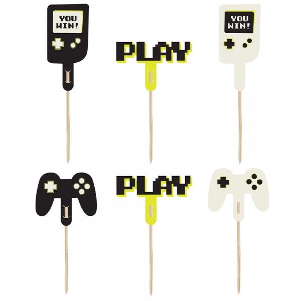 Cake Toppers Gamer 6-pakning