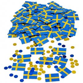 Konfetti med Svenske Flagg