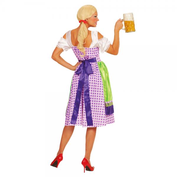 Oktoberfest Dirndl Kjole Lilla og Grnn