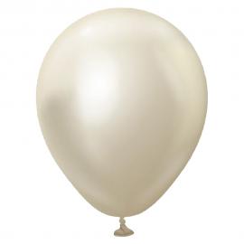 Gull Miniballonger Chrome White Gold 100-pakning