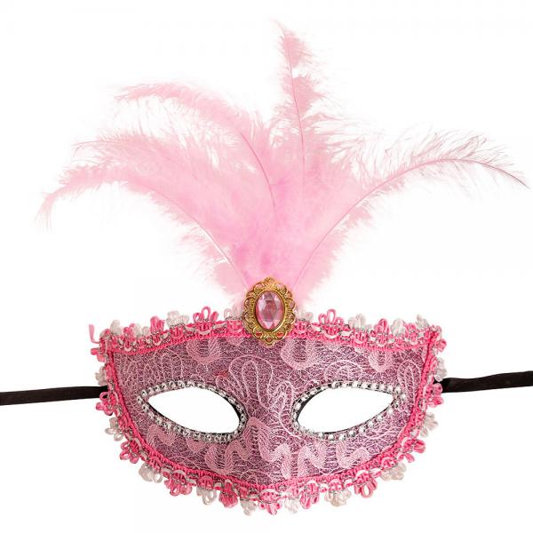 Venetiansk Maske Damask Rosa