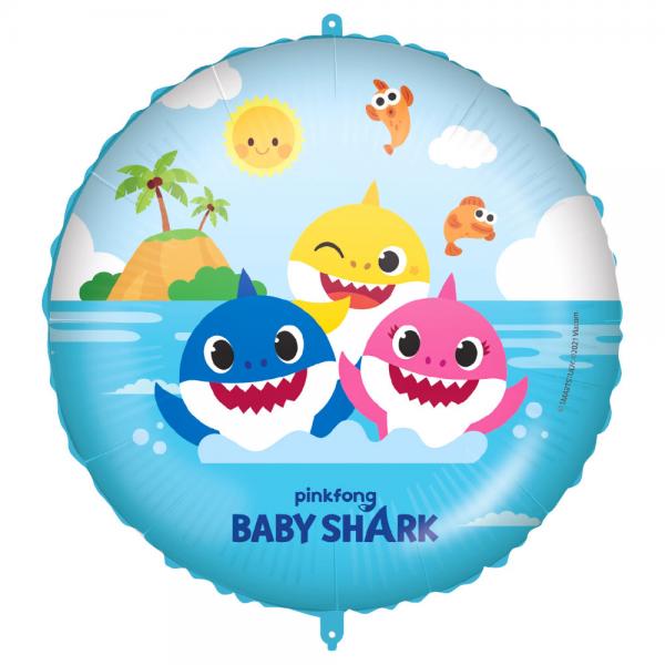 Baby Shark Bursdag Folieballong