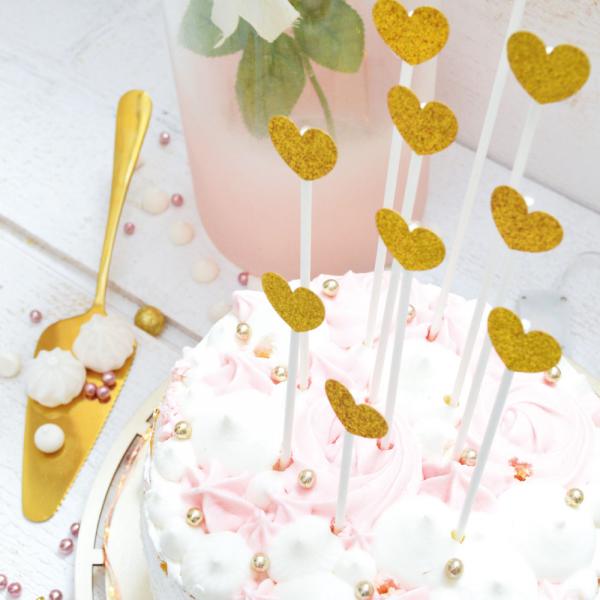 Cake Toppers Gullhjerter