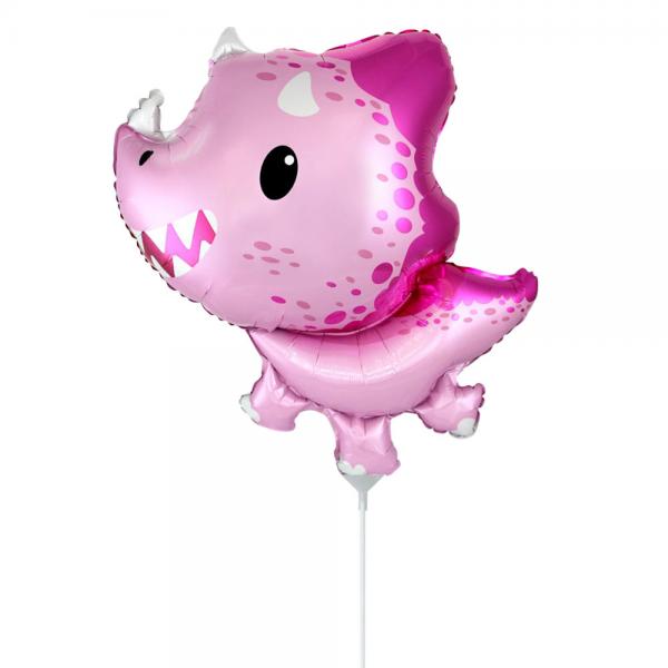 Dinosaur Folieballong Triceratops Liten Rosa