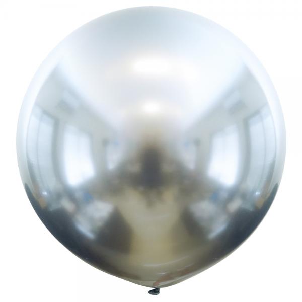 Stor Latexballong Chrome Slv