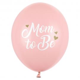 Latexballonger Mom to Be Rosa 50-pakning