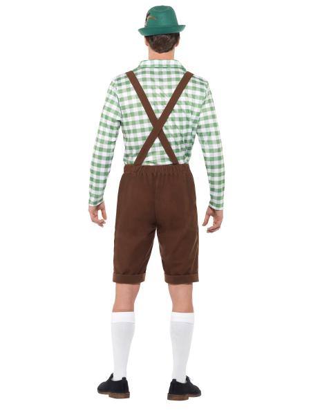 Oktoberfest Lederhosen Kostyme Grnt & Brunt