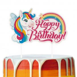 Unicorn Happy Birthday Kakedekorasjon