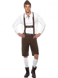 Oktoberfest Lederhosen Kostyme Brunt Large