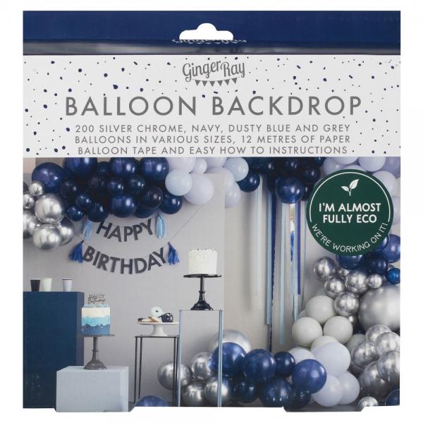 Ballongbue Sett Luxe Bltt/Silver