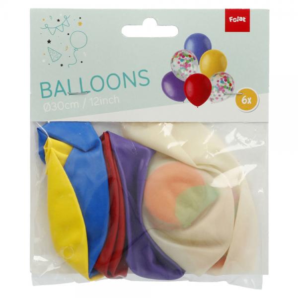 Ballongmix Konfetti Flerfarget