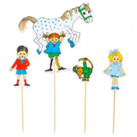 Pippi Cake Toppers 4-pakning