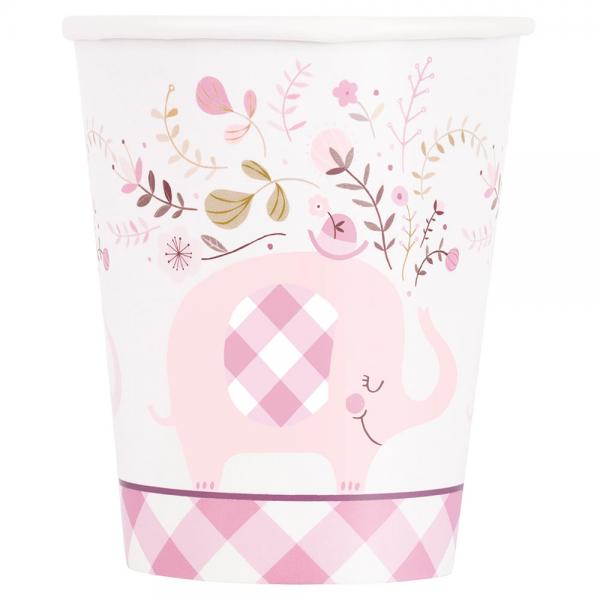 Babyshower Pappkopper Elefant Rosa