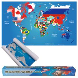 Scratch World Map Flagg