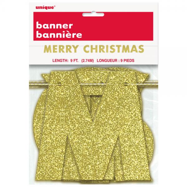 Merry Christmas Banner Glitter Gull