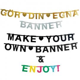 Gjør Det Selv Gull Glitter Banner