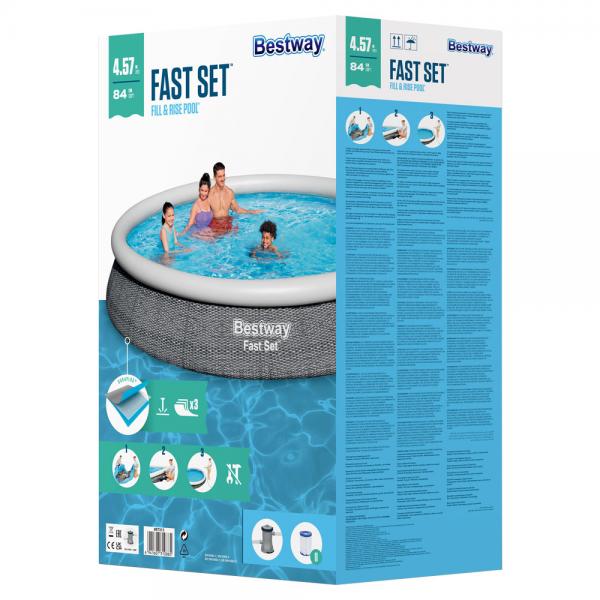 Bestway Oppblsbart Basseng med Filter Fast Set Grtt 4 m