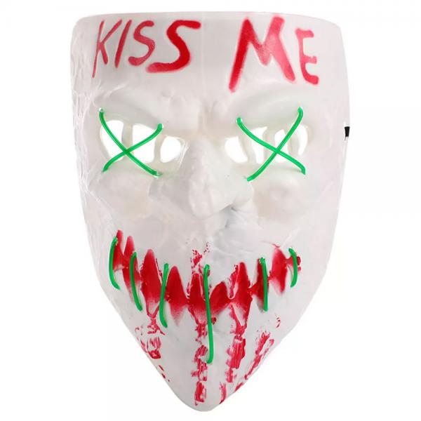 Kiss Me Maske LED Grnn