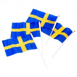 Svenske Håndflagg På Pinne