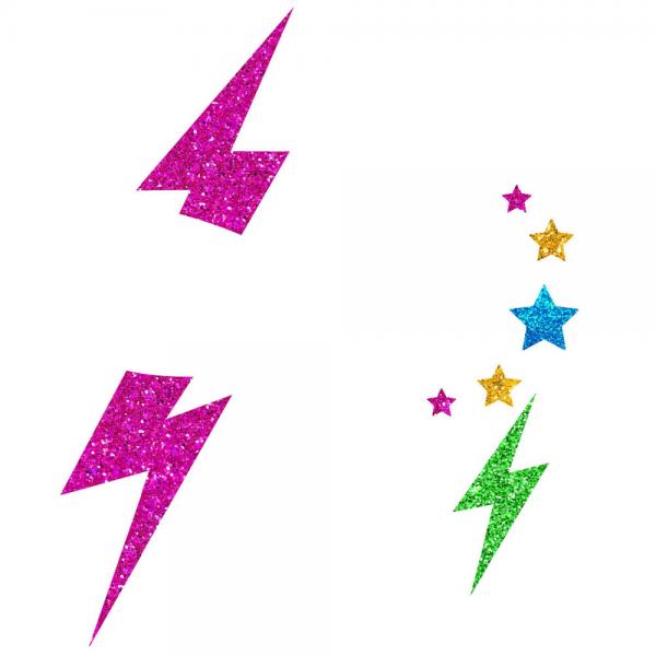 Ansiktsklistremerker Lightning Glitter