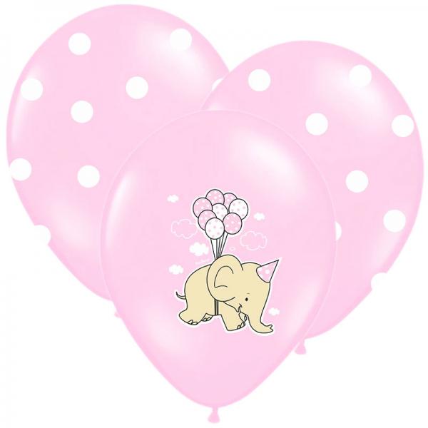 Baby Shower Ballonger Elephant Mix Rosa