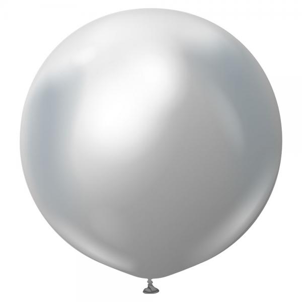 Slv Gigantiske Chrome Latexballonger 2-pakning