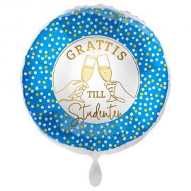 Grattis Till Studenten Ballong Dotty Blue