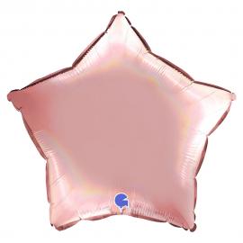 Ballong Stjerne Holografisk Platinum Rosé