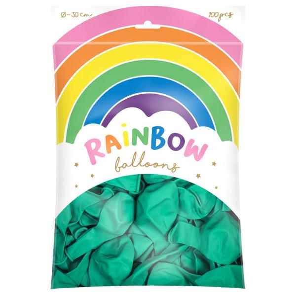 Sm Rainbow Latexballonger Mintgrnne 100-pakning