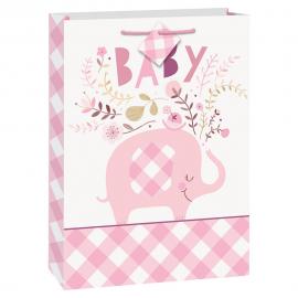 Babyshower Gavepose Elefant Rosa